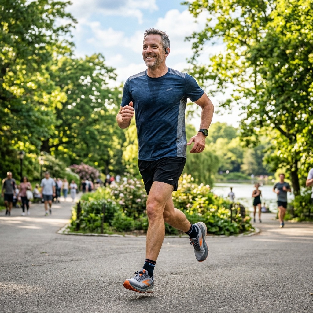 Healthy older man running